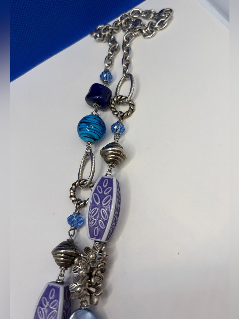 Premier Designs Turquoise & Lavender Statement Beaded Necklace - Picture 6 of 8